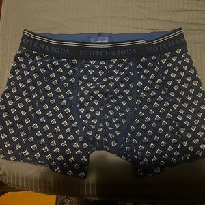 Scotch & Soda Navy Patterned Boxer Briefs